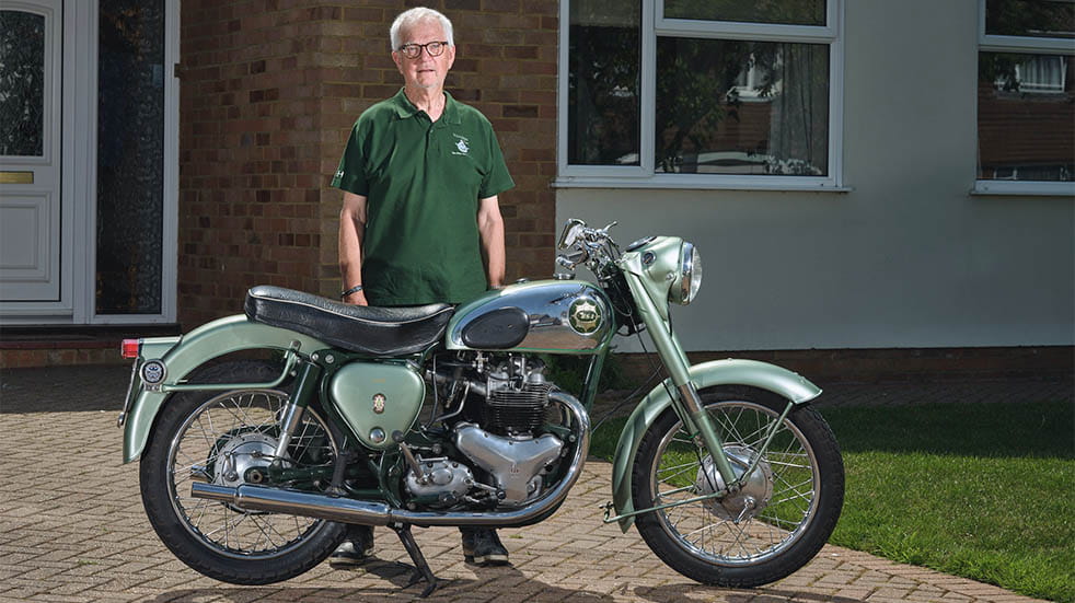 Classic Vehicle Group man with green motorbike